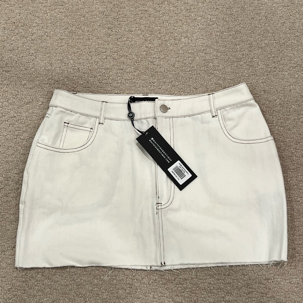 White Fox Power Hour Jean mini skirt